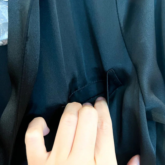 Nili Lotan Black Satin Formal Business Wear Collared Designer Blazer 8 NWOT - Picture 5 of 13